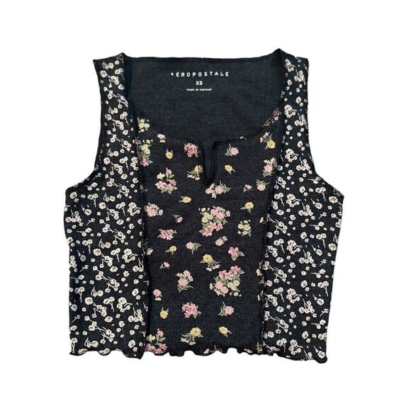 Aeropostale Floral Cropped Tank - Picture 1 of 5